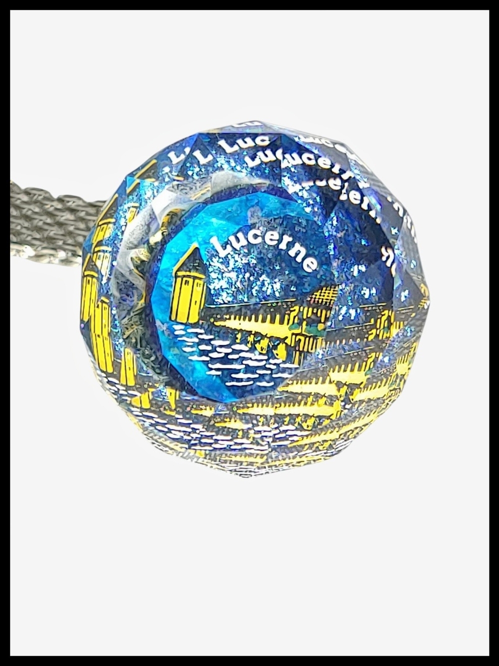 Vintage Lucerne Crystal Ball Keychain